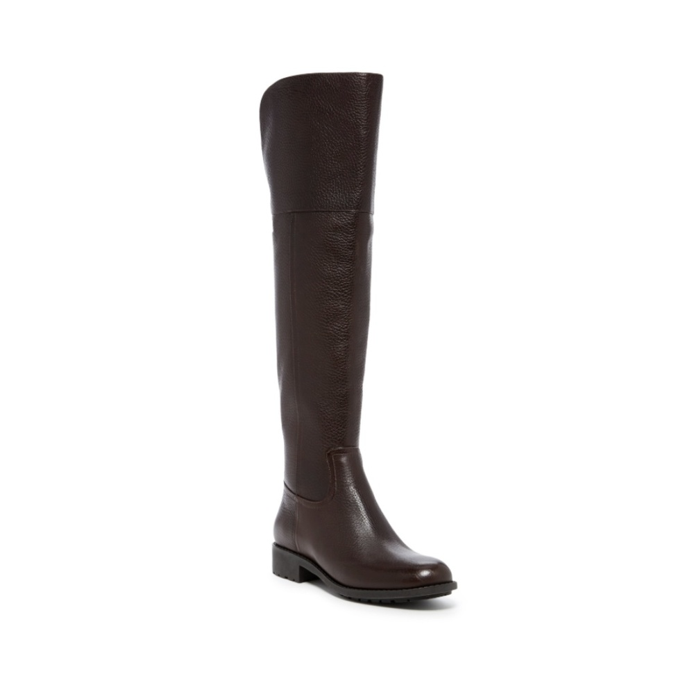 Cole Haan over-the-knee brown leather boot Pretiss